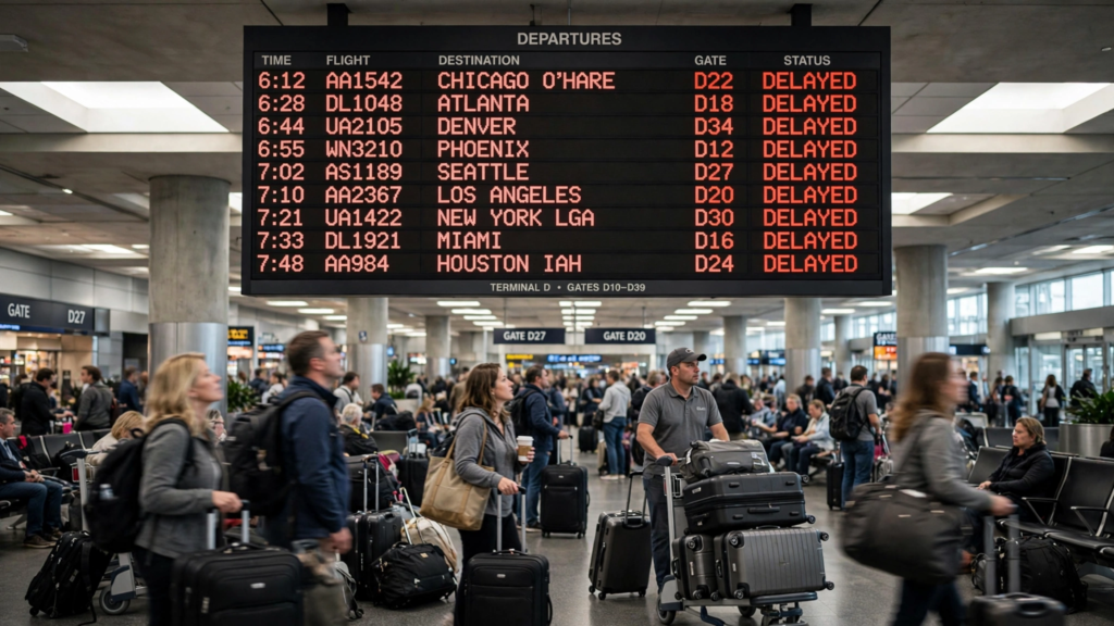 3,621 US Flights Delayed Today — What Stranded Passengers Should Do and What You’re Owed